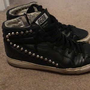 Golden goose high top with studs black 38